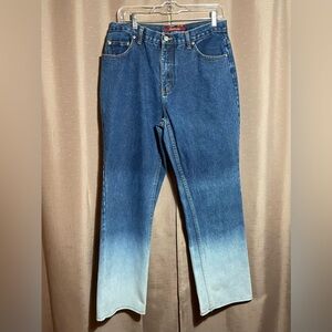 Bill Blass Brittany Blue Flare Gradient High rise Size 10 Jeans GUC Vintage